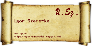 Ugor Szederke névjegykártya